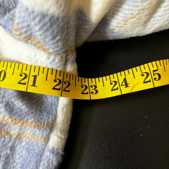 Bomber Jacket Women’s Medium Blue Beige Plaid - Picture 2 of 9